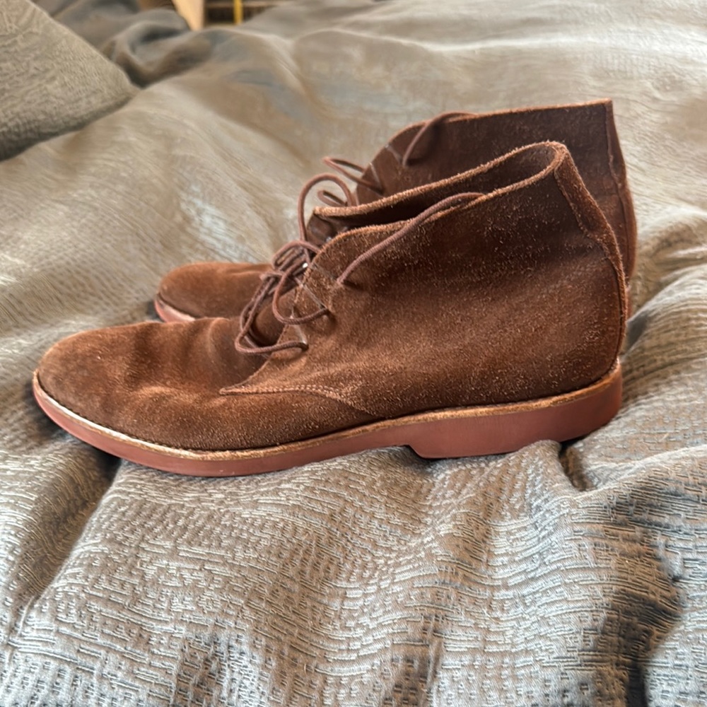Brown Suede Lace-Up Ankle Boots